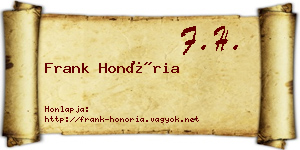 Frank Honória névjegykártya
